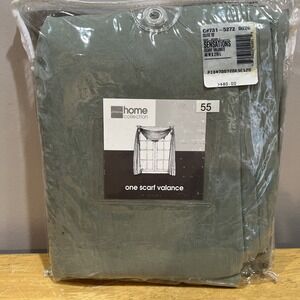 JCPenney Home Collection 6 yd Scarf Valance Olive Green Sensations Crinkled Vtg